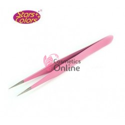 Penseta pentru gene false fir cu fir Roz dreapta 